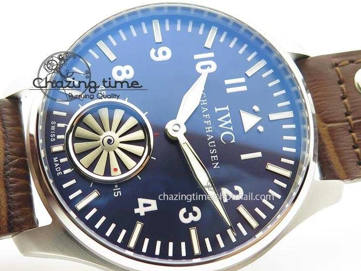 MIROTIME 0811 Reliable Big Pilot “Markus Buhler” IW5003 Turbine V6F Best Edition Blue Dial On Leather Strap A 7324